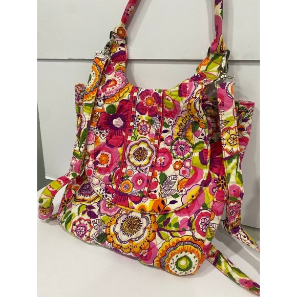 Vera Bradley Pink Purple Convertible Backpack Tote Purse -Clementine Pattern main image 11